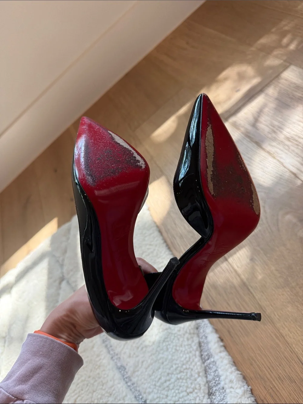 Christian Louboutin Iriza 100mm Black Patent Pointed Stiletto Pumps